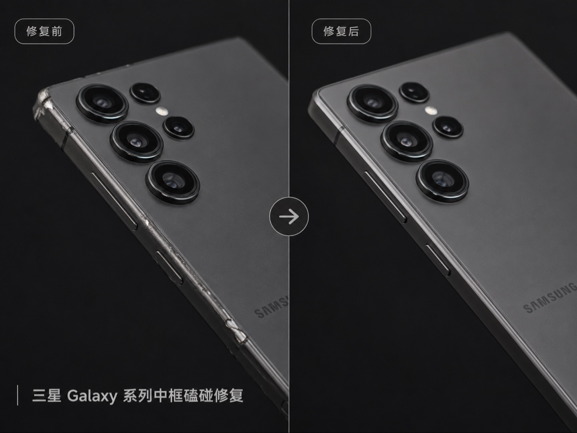 三星 Galaxy 系列中框磕碰修复 修复前后完整对比图